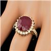 Image 3 : 14k Yellow Gold 6.00ct Ruby 0.85ct Diamond Ring