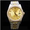 Image 1 : Rolex Two-Tone DateJust 36mm Champagne Roman Numerals Diamond Bezel Aprox. 2.0 cts. Diamond Dial Men