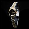 Image 2 : Rolex Two-Tone DateJust 26mm Factory (2) Diamonds Black Onix Dial Womens Wristwatch
