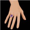 Image 3 : 14k Rose Gold 5.50ct Amethyst 1.50ct Diamond Ring