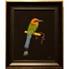 Image 1 : Indian Miniature Contemporary Bird Painting with Gemstones (Handmade)