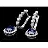 Image 2 : 14k Gold 5.00ct Sapphire 1.35ct Diamond Earrings