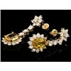 Image 1 : 14k Gold 4ct Sapphire 3.00ct Diamond Earrings