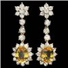 Image 2 : 14k Gold 4ct Sapphire 3.00ct Diamond Earrings