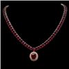 Image 1 : 14K Gold 115.72ct Ruby & 1.35ct Diamond Necklace