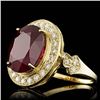 Image 2 : 14k Yellow Gold 12.00ct Ruby 0.95ct Diamond Ring