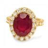Image 2 : 14k Yellow Gold 8.50ct Ruby 1.90ct Diamond Ring