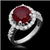 Image 1 : 14K Gold 4.01ct Ruby 0.85ct Diamond Ring