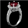 Image 2 : 14K Gold 4.01ct Ruby 0.85ct Diamond Ring