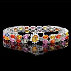 14k Gold 29ct Sapphire 0.40ct Diamond Bracelet