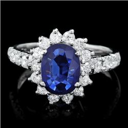 14k Gold 1.50ct Sapphire 0.90ct Diamond Ring