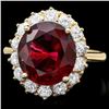 Image 1 : 14k Gold 5ct Tourmaline 1.35ct Diamond Ring