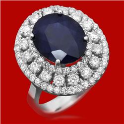 14k Gold 5.93ct Sapphire 1.52ct Diamond Ring
