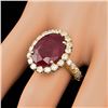Image 4 : 14k Yellow Gold 9.00ct Ruby 1.50ct Diamond Ring
