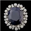 Image 1 : 14k Gold 16.00ct Sapphire 1.55ct Diamond Ring