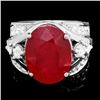 Image 1 : 14k White Gold 12.55ct Ruby 1.20ct Diamond Ring