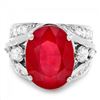 Image 2 : 14k White Gold 12.55ct Ruby 1.20ct Diamond Ring