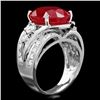 Image 3 : 14k White Gold 12.55ct Ruby 1.20ct Diamond Ring