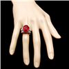 Image 4 : 14k White Gold 12.55ct Ruby 1.20ct Diamond Ring