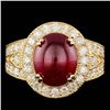 Image 1 : 14k Yellow Gold 8.00ct Ruby 1.60ct Diamond Ring