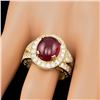 Image 3 : 14k Yellow Gold 8.00ct Ruby 1.60ct Diamond Ring