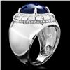 Image 3 : 14k 15.50ct Sapphire 0.50ct Diamond Mens Ring