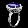 Image 2 : 14k Gold 10.00ct Sapphire 0.90ct Diamond Ring