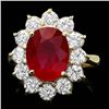 Image 1 : 14k Yellow Gold 5.00ct Ruby 2.00ct Diamond Ring