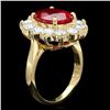 Image 2 : 14k Yellow Gold 5.00ct Ruby 2.00ct Diamond Ring
