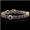 Image 2 : 14k Gold 22ct Sapphire 1.50ct Diamond Bracelet