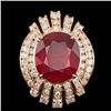 Image 1 : 14k Rose Gold 11.00ct Ruby 2.10ct Diamond Ring