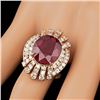 Image 3 : 14k Rose Gold 11.00ct Ruby 2.10ct Diamond Ring