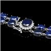 Image 2 : 14k Gold 49.5ct Sapphire 0.65ct Diamond Bracelet
