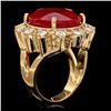 Image 3 : 14k Yellow Gold 21.00ct Ruby 2.00ct Diamond Ring