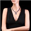 Image 3 : 14k Gold 86ct Sapphire 1.40ct Diamond Necklace