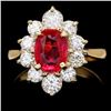Image 1 : 14k Yellow Gold 1.50ct Ruby 1.10ct Diamond Ring