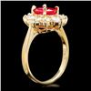 Image 3 : 14k Yellow Gold 1.50ct Ruby 1.10ct Diamond Ring
