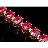 Image 3 : 14k Gold 26.00ct Ruby 1.00ct Diamond Bracelet