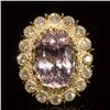 Image 1 : 14K Gold 19.68ct Kunzite 2.75ct Diamond Ring