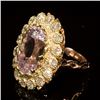 Image 2 : 14K Gold 19.68ct Kunzite 2.75ct Diamond Ring