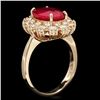 Image 2 : 14k Yellow Gold 5.00ct Ruby 1.30ct Diamond Ring