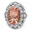Image 3 : 14k Gold 8.50ct Morganite 1.40ct Diamond Ring
