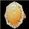 Image 1 : 14k Yellow Gold 17.00ct Opal 0.65ct Diamond Ring