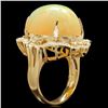 Image 2 : 14k Yellow Gold 17.00ct Opal 0.65ct Diamond Ring