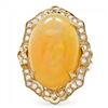 Image 3 : 14k Yellow Gold 17.00ct Opal 0.65ct Diamond Ring