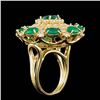 Image 5 : 14k Gold 5.00ct Emerald 2.00ct Diamond Ring