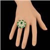 Image 6 : 14k Gold 5.00ct Emerald 2.00ct Diamond Ring
