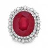 Image 2 : 14k White Gold 18.00ct Ruby 2.00ct Diamond Ring