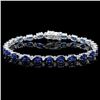 Image 1 : 14k Gold 12.00ct Sapphire 0.55ct Diamond Bracelet