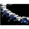Image 2 : 14k Gold 12.00ct Sapphire 0.55ct Diamond Bracelet